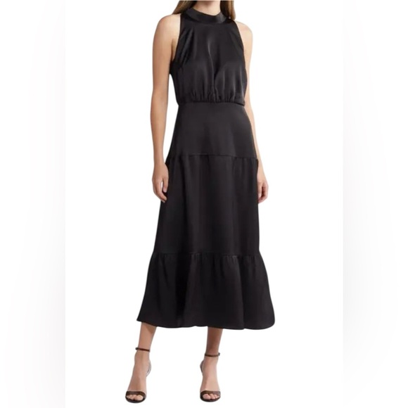 Sam Endelman Black Halter Tiered Maxi Dress- NWT- 8 - Picture 1 of 15